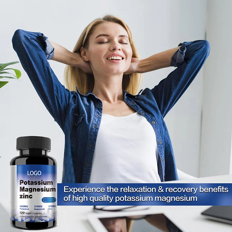 Vegan Potassium Magnesium Zinc Capsules Improve Sleep Quality Support Immune System Potassium Magnesium Zinc Capsules