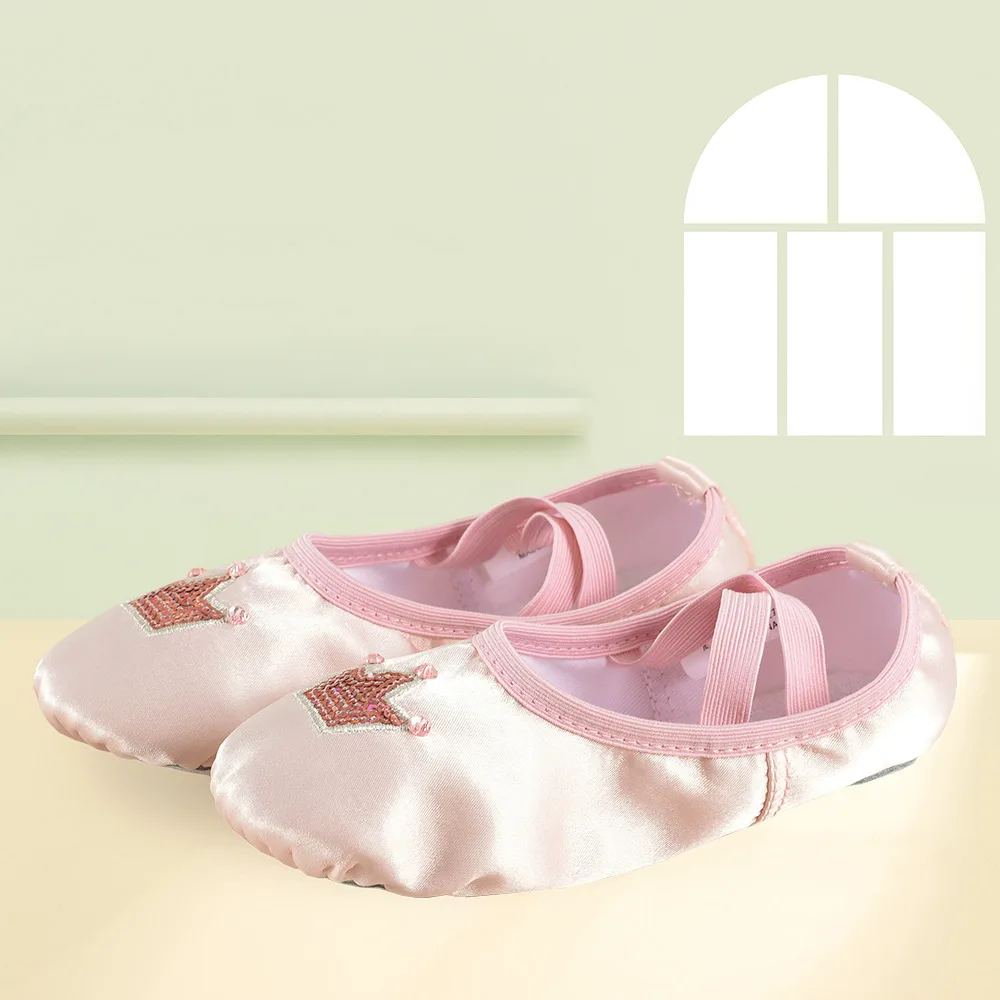Wholesale Custom Ladies Flexible Dance Practice Close Flats Foldable Kids Comfortable Girls Ballet Canvas