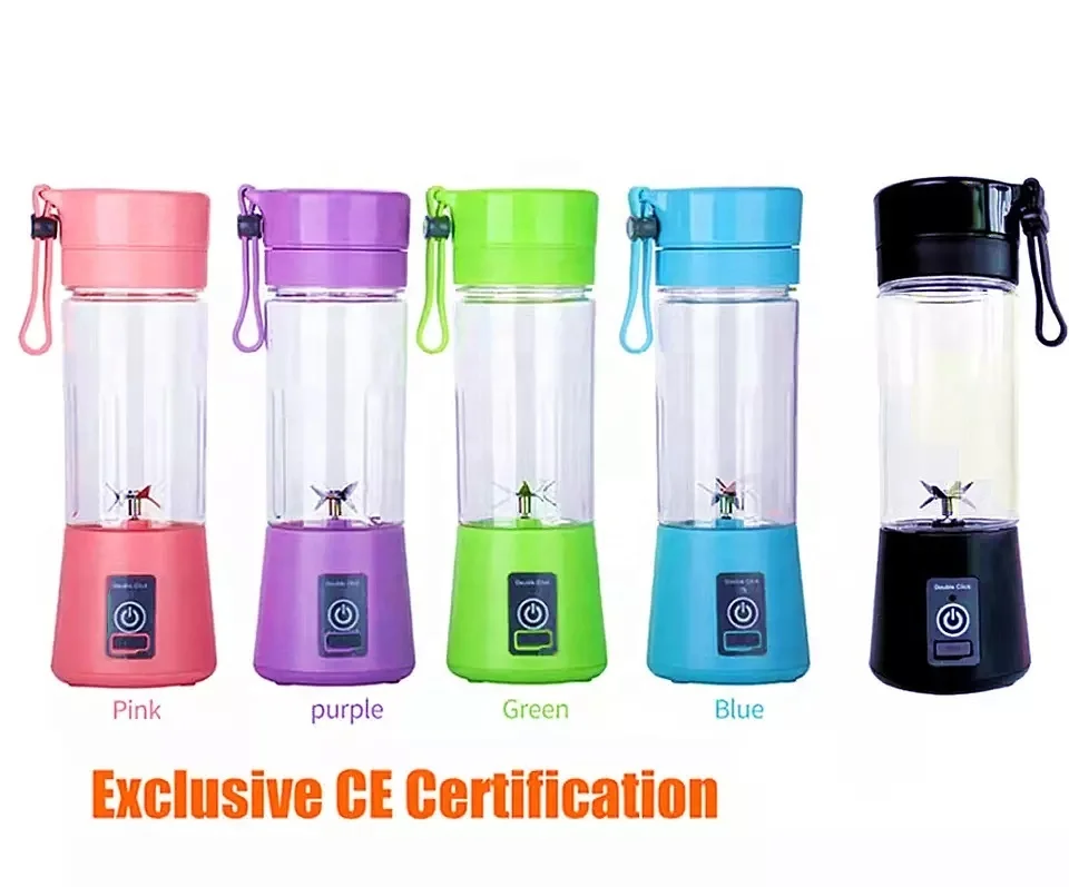 Mini USB Rechargeable Home Blender And Mixer 6 blades Juice Plastic Electric Juicer Cup Portable Blenders