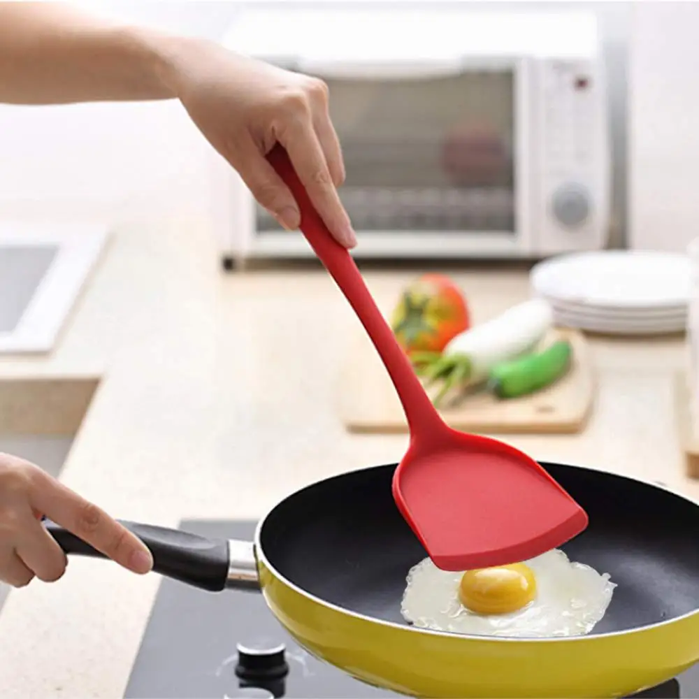 Kitchen Reusable Silicone Long Handle Spatula Versatile Heat Resistant Cooking Baking