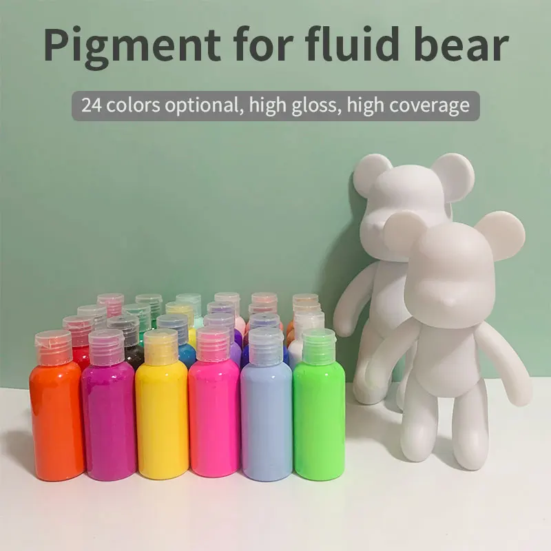 Жидкие медведи краска Amazon горячая Распродажа нетоксичные принадлежности Рисование Искусство жидкость медведи 60 мл Профессиональная DIY акриловая жидкая краска