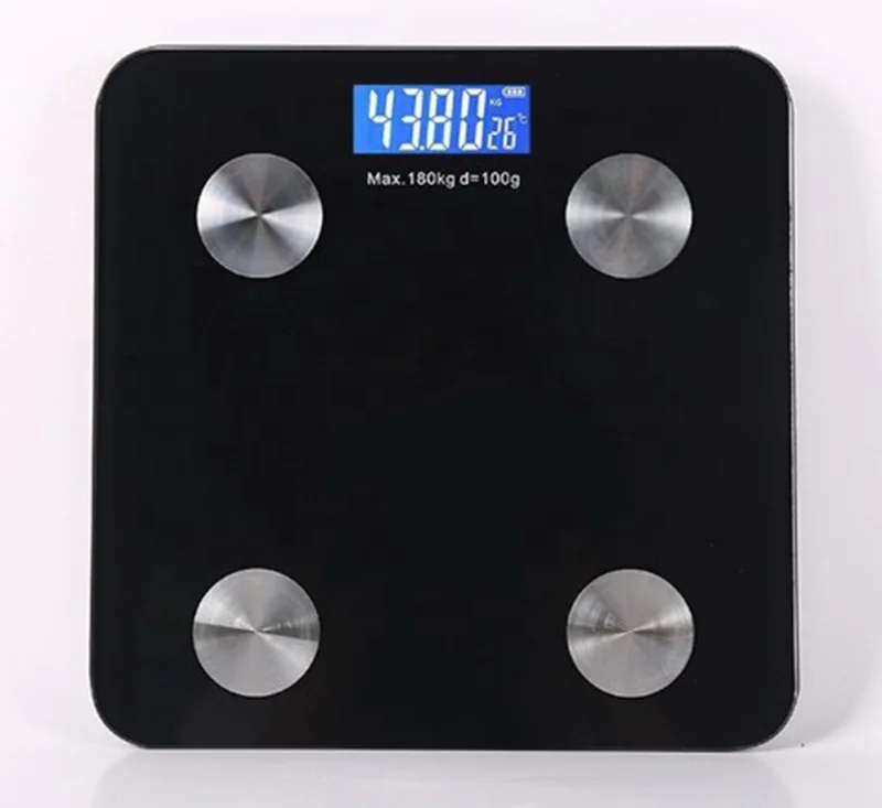 Intelligent Bluetooth Fat Scale Electronic Household Scale with App Measures Body Fat and Weight Powered by Battery