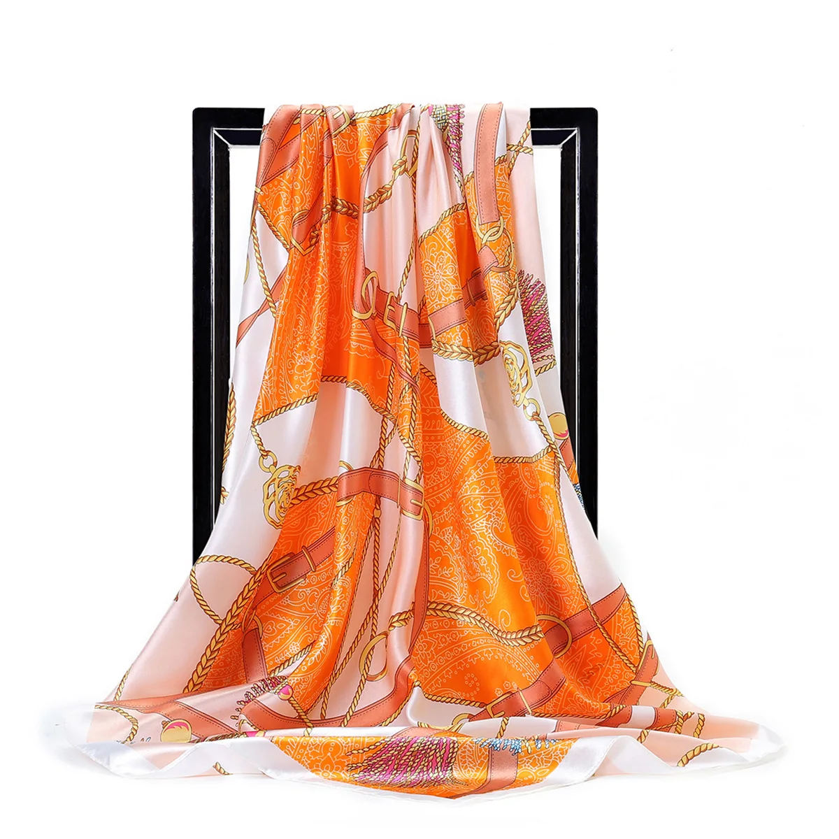 2021 индивидуальный фирменный дизайн, цифровой шарф с принтом, новый трендовый шелковый шарф, атласный хиджаб scarf90 * 90