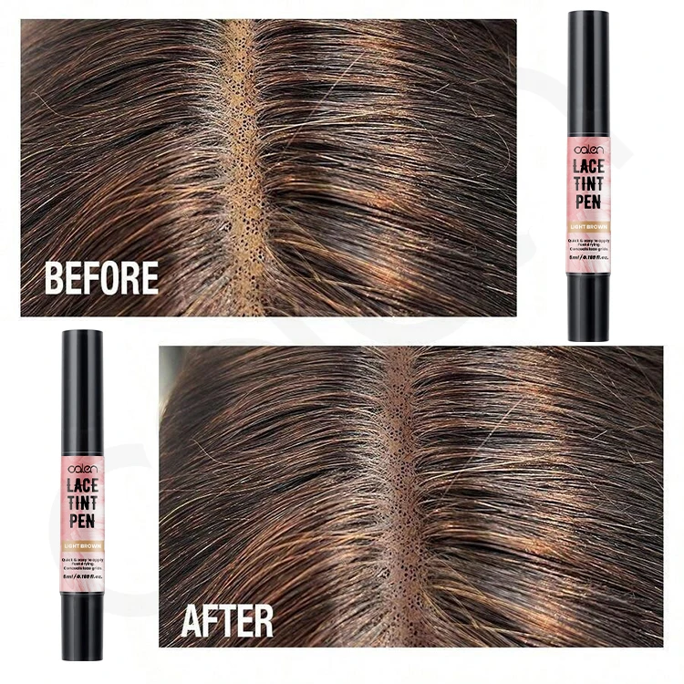 Oalen ODM 5ml Light Brown 4 Colors Wig Tint With Brush Applicatior Lace Dye Tinted Pen