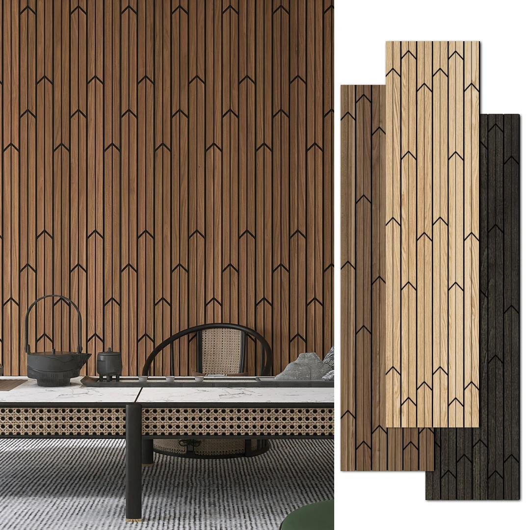 KASARO New arrival polyester wall decoration slat soundporoof acoustic construction wood wall panel