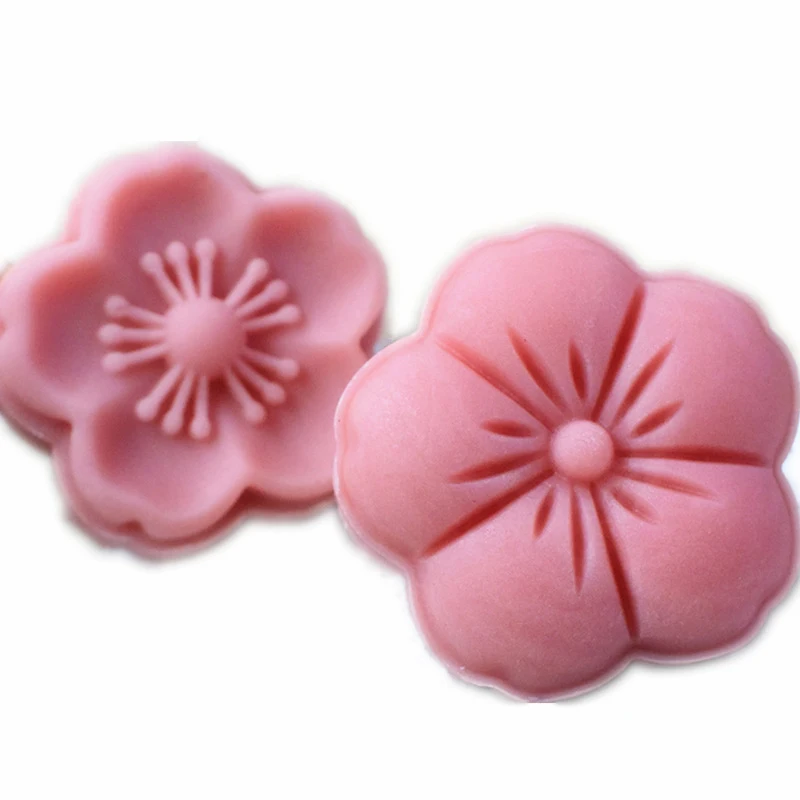 50g Mooncake Mold 3D Cherry Blossom Flowers Set DIY Hand Press Plungers Pastry reusable Kitchen Baking Tool