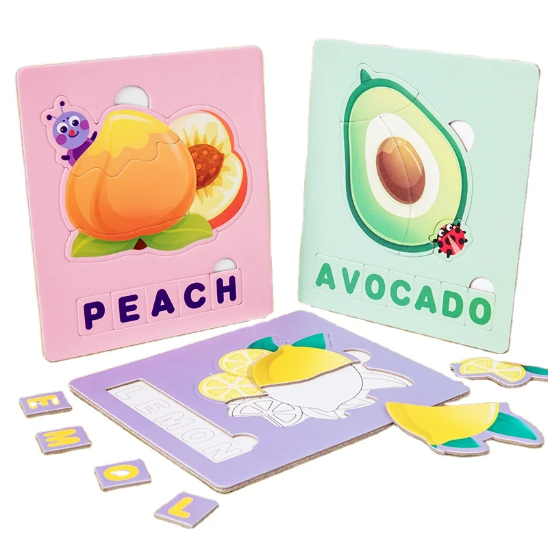 2024 новый алфавит животных 4 стиля идеальная печать природа картон детская головоломка развивающая игрушка