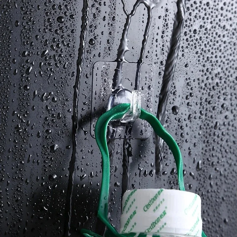 30pc Transparent Wall Hooks Hangers Self Adhesive Door Wall Hangers Hooks Suction Heavy Load Rack for Kitchen Bathroom