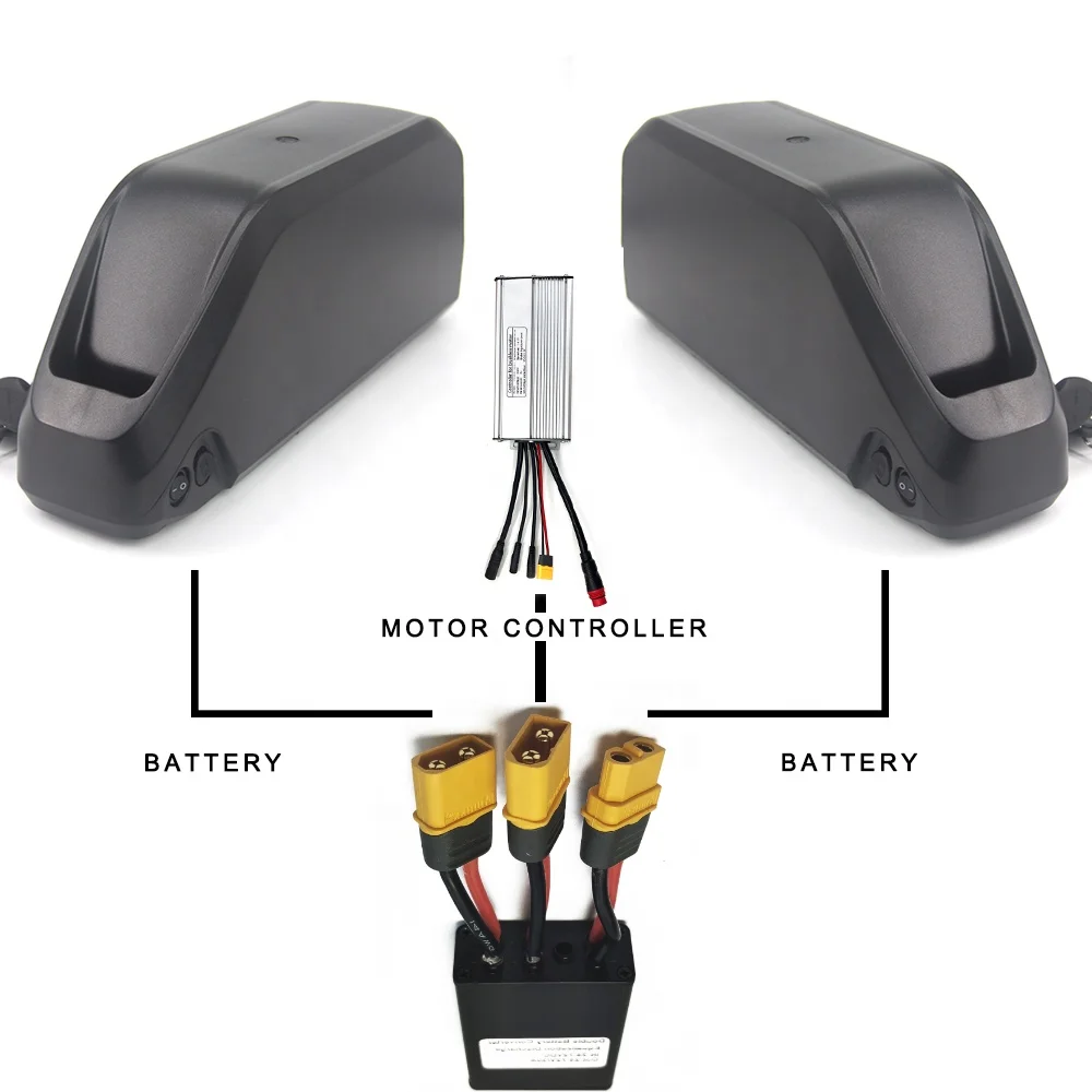 Electric bicycle 1000 w dual battery  48V 52V electric bike dual battery With power automatic switcher