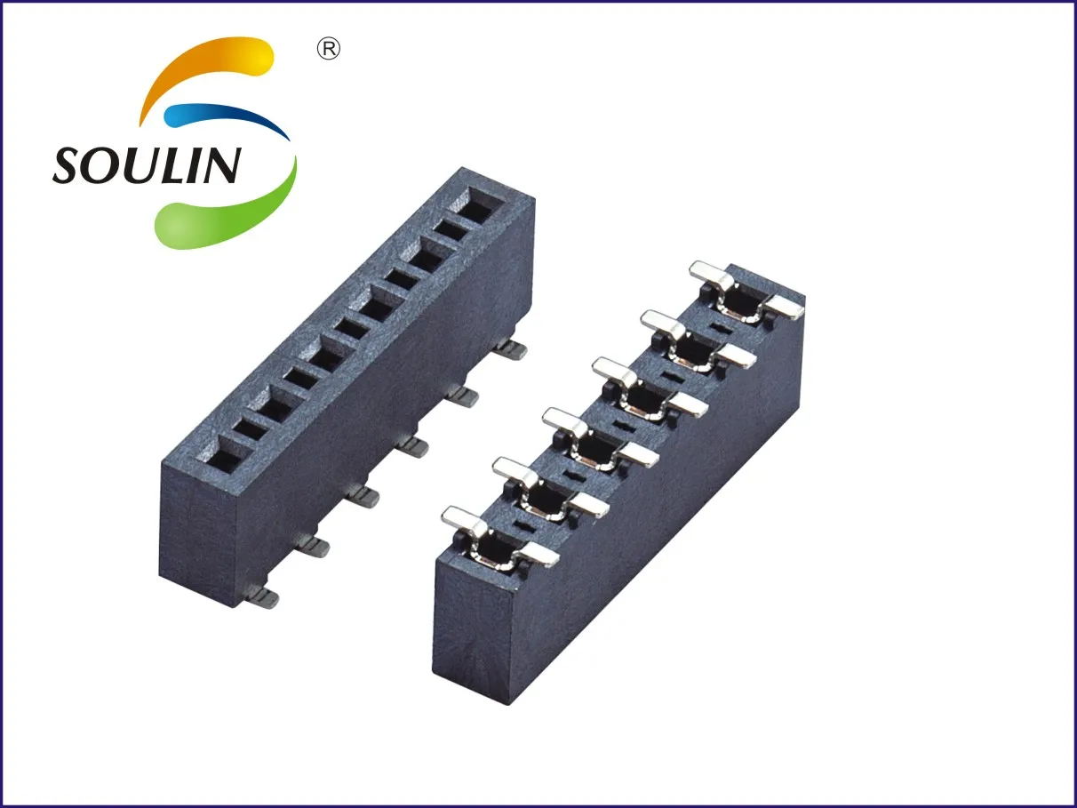 Однорядный прямоугольный штырьковый провод для платы с разъемом «мама», шаг 1,27 мм, 2,54 мм