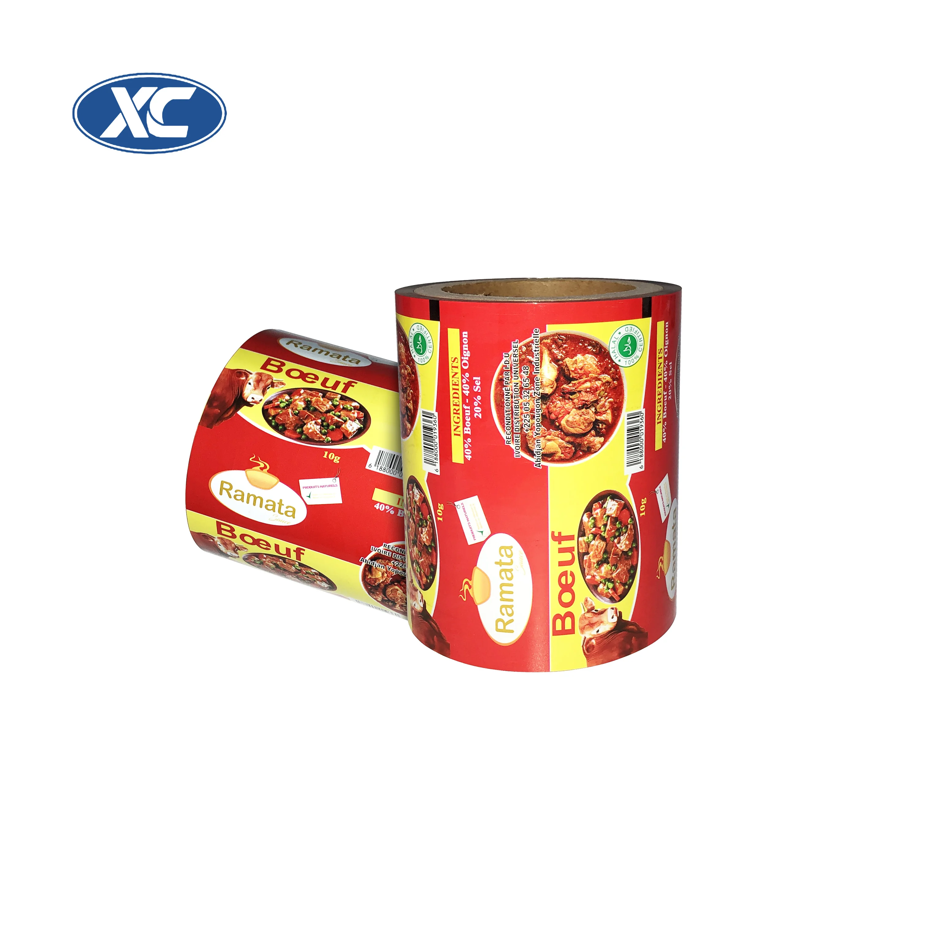 Custom Print Boeuf Spices Flexible Packaging Pouch Roll Stock Film Hot Sale Automatic Sachet Packing Roll Film