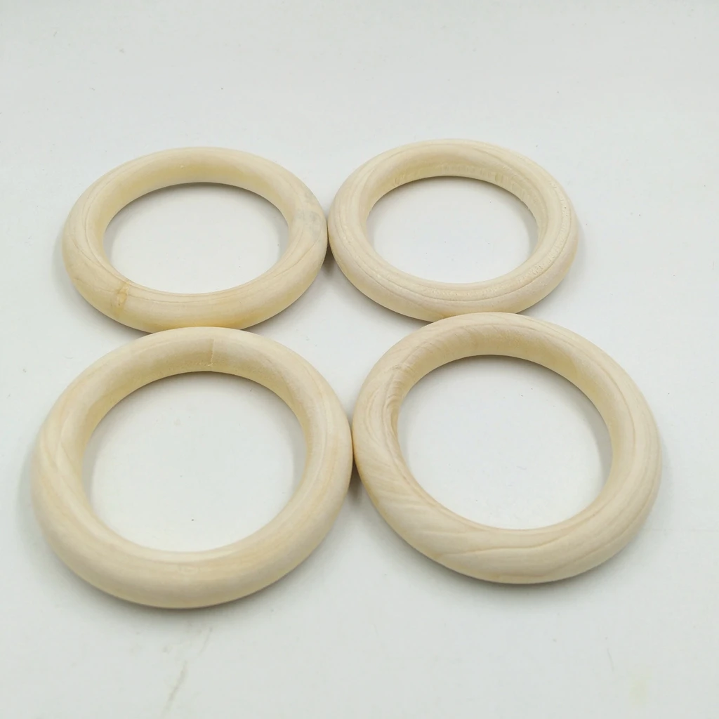 Natural Unfinished Wood Circles Wood Ring Without Paint Smooth for Craft DIY Ring Pendant