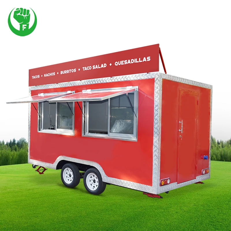 Best Quality Mobile Kitchen 18ft Camper Truck Cheap Concession Trailers Luxury White Black Mobile Restaurant Street Fruit Shop
