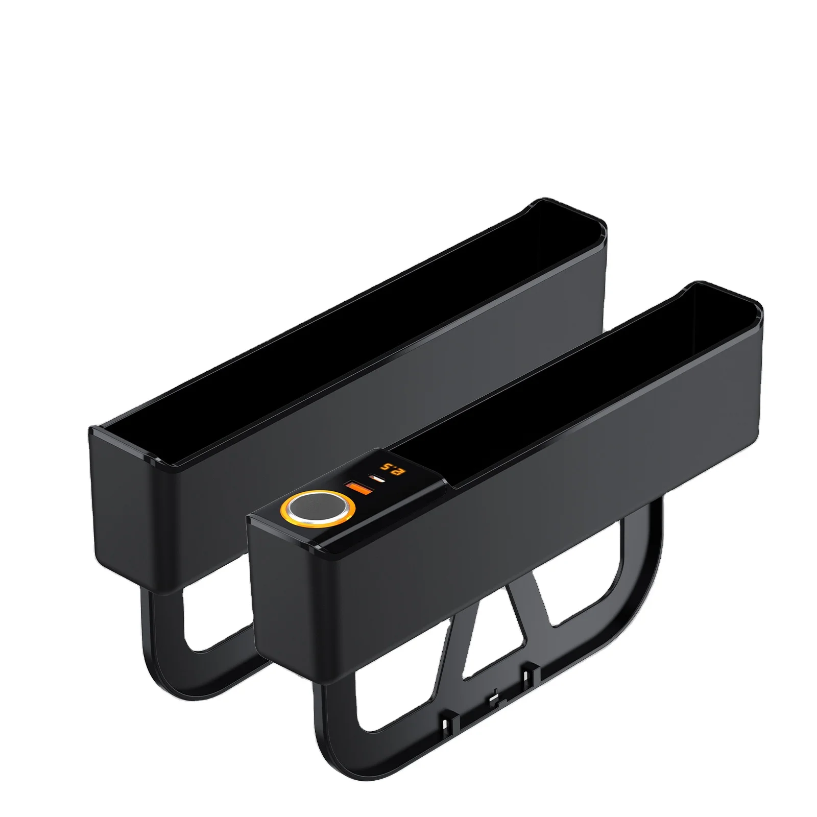 USBTypeC Orange Car Seat Gap Filler Gar Gap Filler Storage Organizer Fast Charging Car Organizer Automotive Accessories