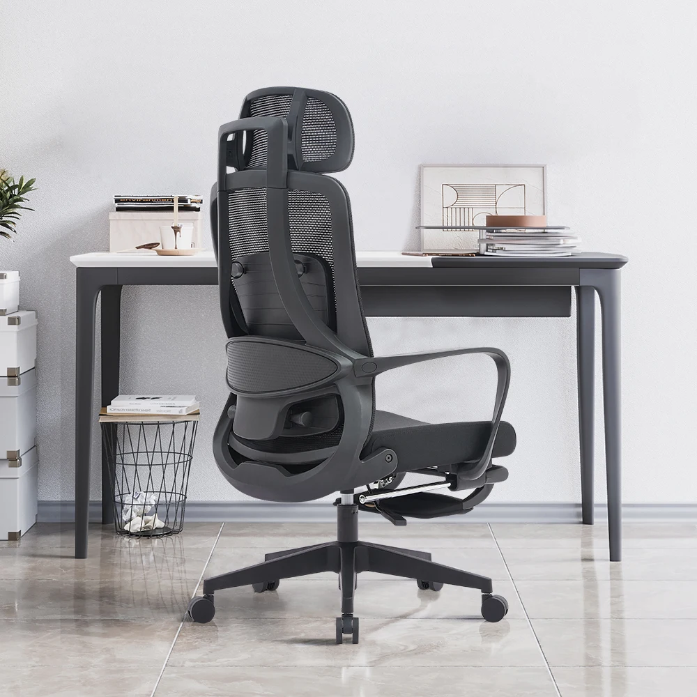 sillas de oficina design Modern Black high back Mesh Office Computer Desk Chair Ergonomic Swivel Adjustable bring Footrest