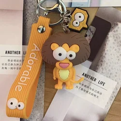 HOT SELL Keychain for Girls Kids Children Big Eyes Animals Cute Cartoon Pendant 3d Anime Keychain PVC Rubber Keychain
