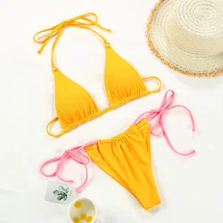 OEM High Quality Two Pieces Sexy Suits Bikini Women Ladies Floral Pattern Swimwear Bikini