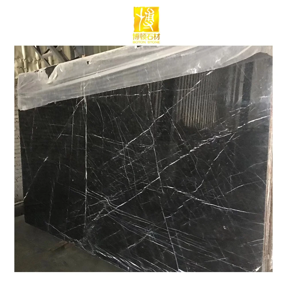 Natural Stone Marble Sheet Black Nero Oriental Table Marble Floor Tiles