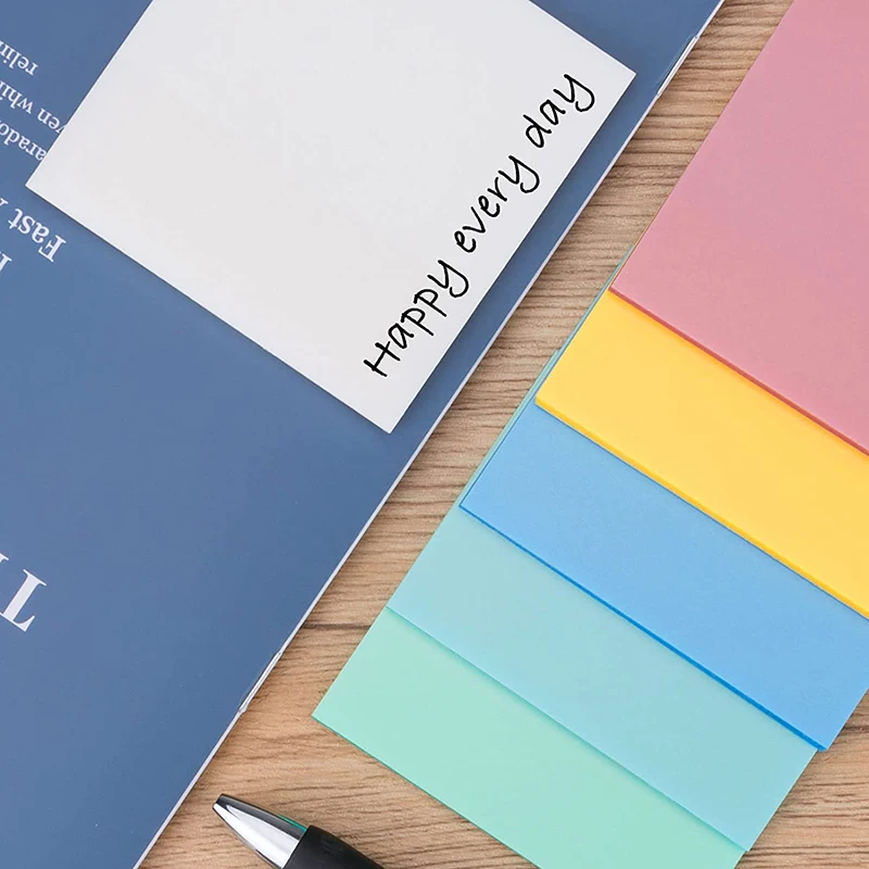 Transparent Clear Memo Pad 50 Pages Waterproof Pet Self-adhesive Book Tabs Sticky Notes