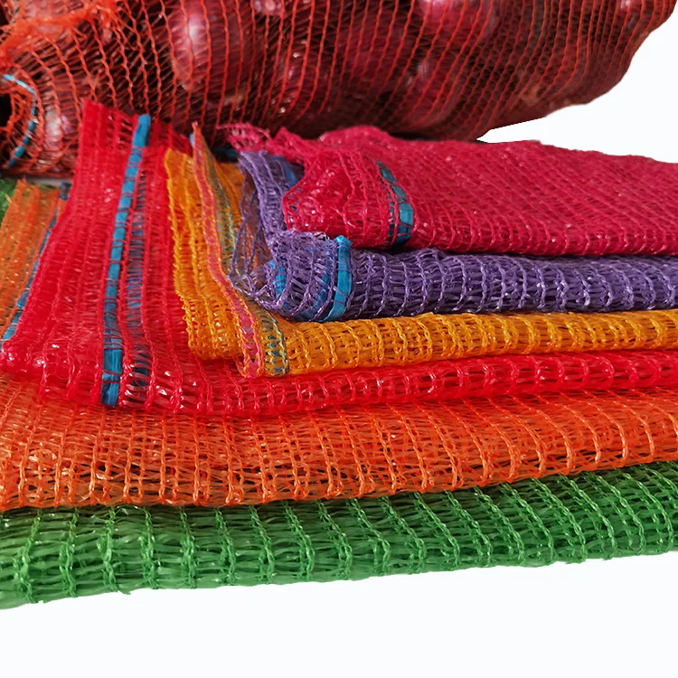 2024 China factory round woven vegetable mesh pouch onion potato and sweet potato packing mesh bag