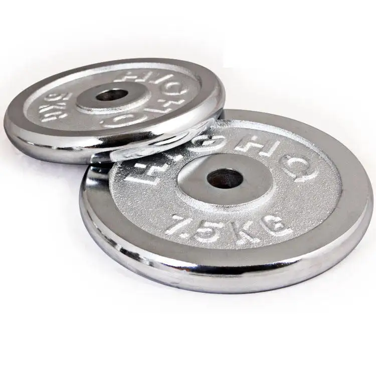 Large Hole Electroplating Barbell Plates Men Gym Fitness 5kg 10kg 20 Kg Cast Iron Olimpic Rod Weight Plates