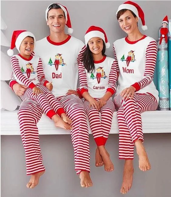 DOUBLEDUDU Family Matching Pajamas Sets Boys Girls Deer Snow Children PJs Christmas Pajamas Family With Factory Price