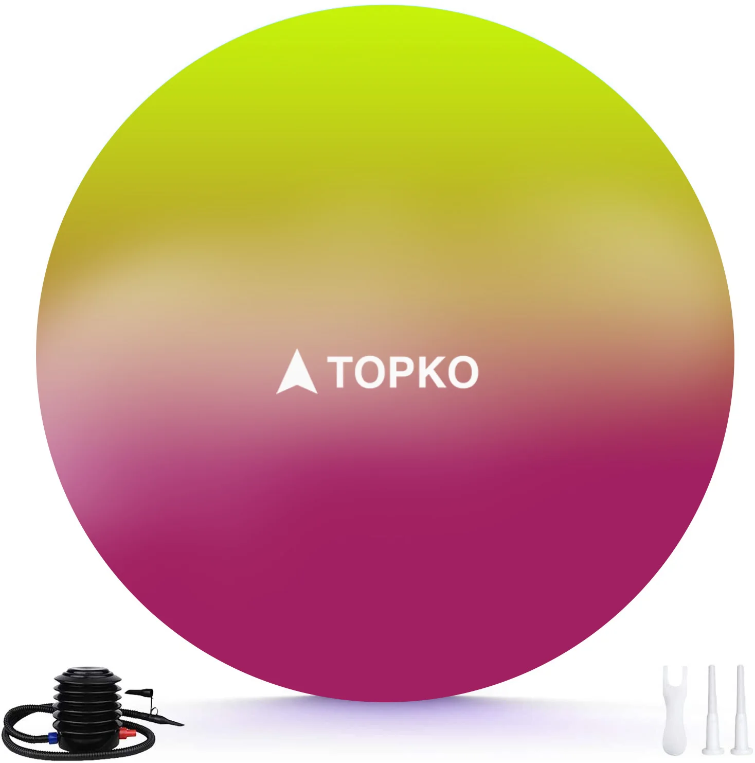 Мяч для йоги TOPKO, тренажерный зал с радужным градиентом, с насосом, 65 см, 75 см