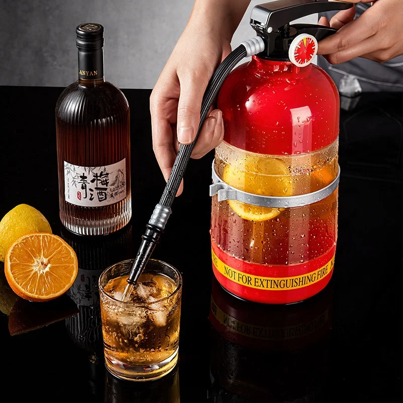 Fire Extinguisher Drinking Portable Barrel Plastic Game Glass Beverage Beer Drink Dispensers for Adults Party