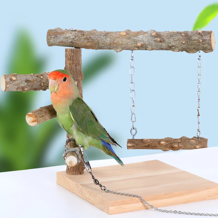Wholesale Wooden Standing Perch Fun Playground Pet Cage Supplies Aviary Accessories Bird Products