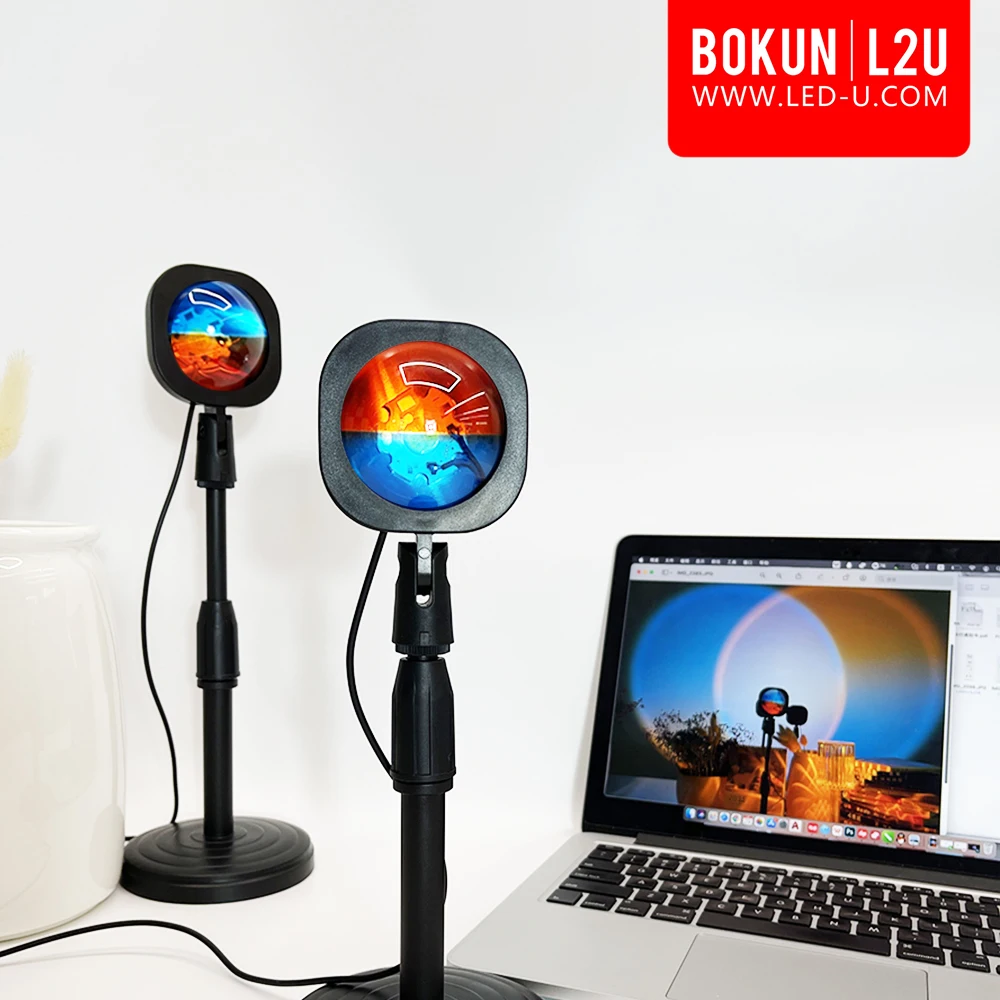 BOKUN huge dropship ocean coastline horizon dawn sunset projection lamp coastline beach sunset lamp proyector