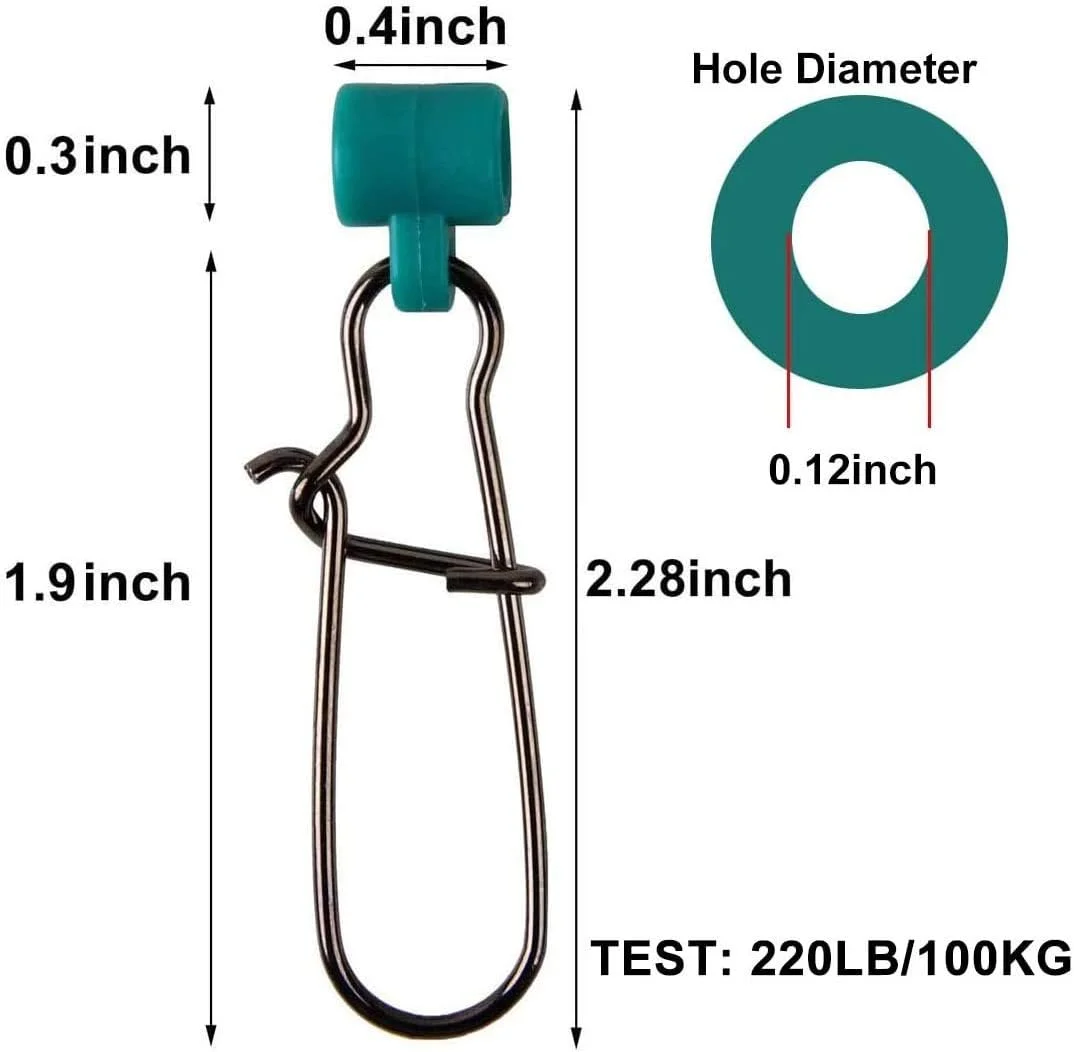 Heavy Duty Sinker Slides Duo Lock Snaps 25pcs/Box High-Strength Fishing Line Sinker Slider Swivel Snap Tackle Box Kit -Test: 220