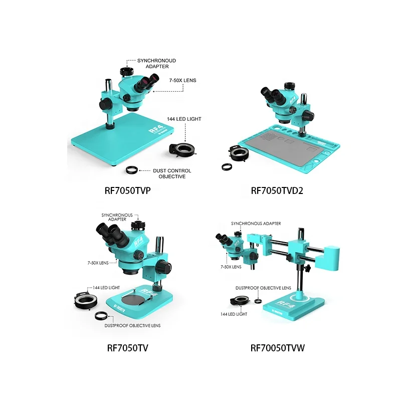 RF4 RF7050 series 7-50X stereo/digital/video optical trinocular microscope mobile phone repair