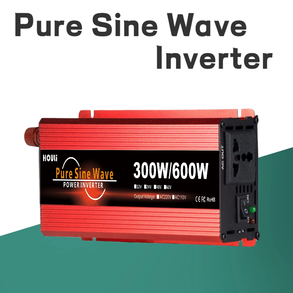Силовой инвертор SHENPU, чистый синус, 600 Вт, 12 В, низкочастотный Гибридный инвертор