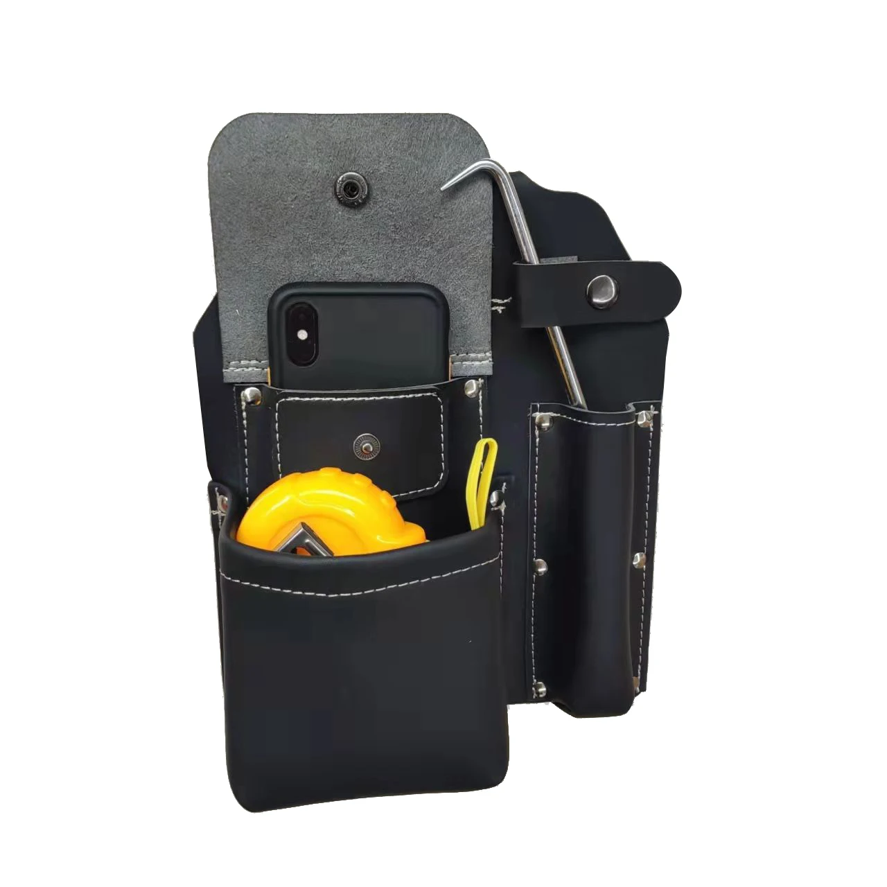 Leatherette Concrete Iron Hook Bag Construction Site Steel Manual Handheld Rebar Tie Wire Tools Storage for Worker Supervisor