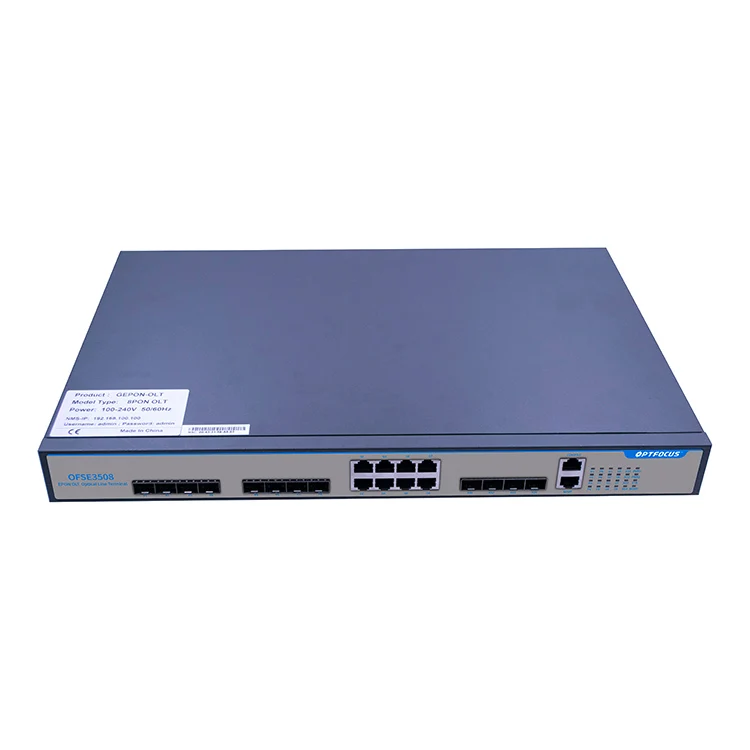 Оптическая сетевая конструкция GPON OLT с 8 портами GE и 10G uplink портов для downlink