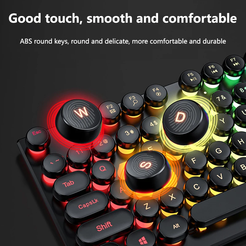 Wired Keyboard Mechanical Feel Wired Mixed Light Punk E-sports Game Office Notebook Desktop Computer Game Keyboard And Mouse Set