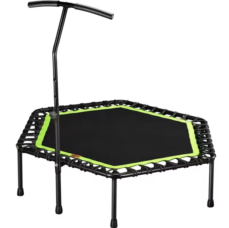 Indoor Outdoor Garden Workout Bounce Exercise Jumping Hex Foldable Trampoline Bed for Adults Kids