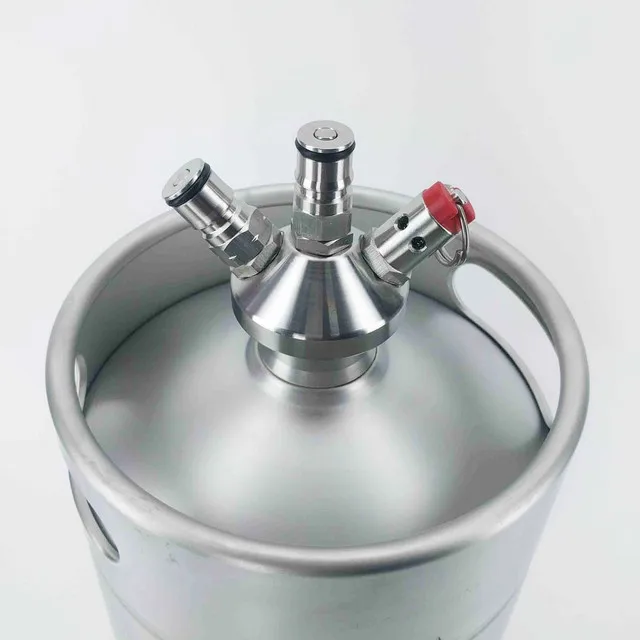 Kegmaxs Beer Growler 5L Mini Beer Keg Stainless Steel Bottle Cornelius for Beer Coffee Liquid Corny Keg Ball Lock Keg Drip Tray