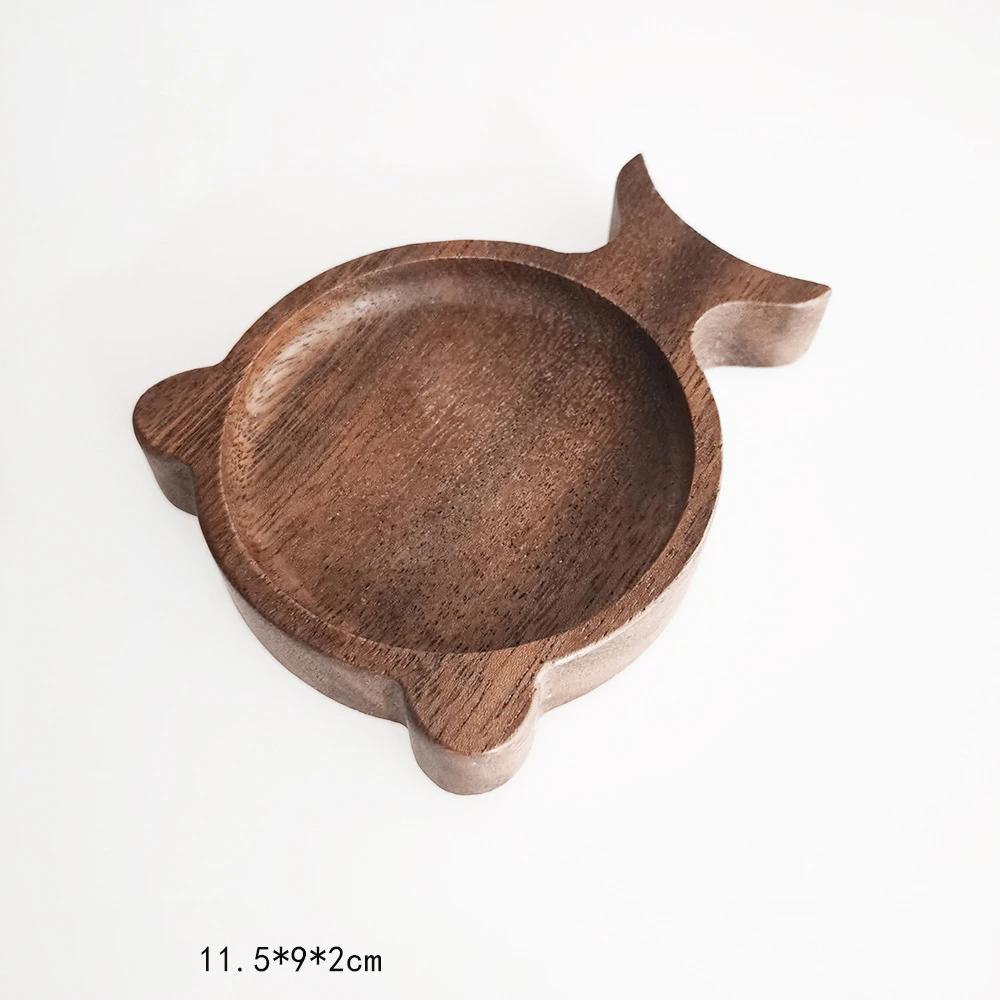 Wholesale Creative Multi-Compartment Acacia Wood Sauce Dish Korean Sauce Plate Food Tray Sauce