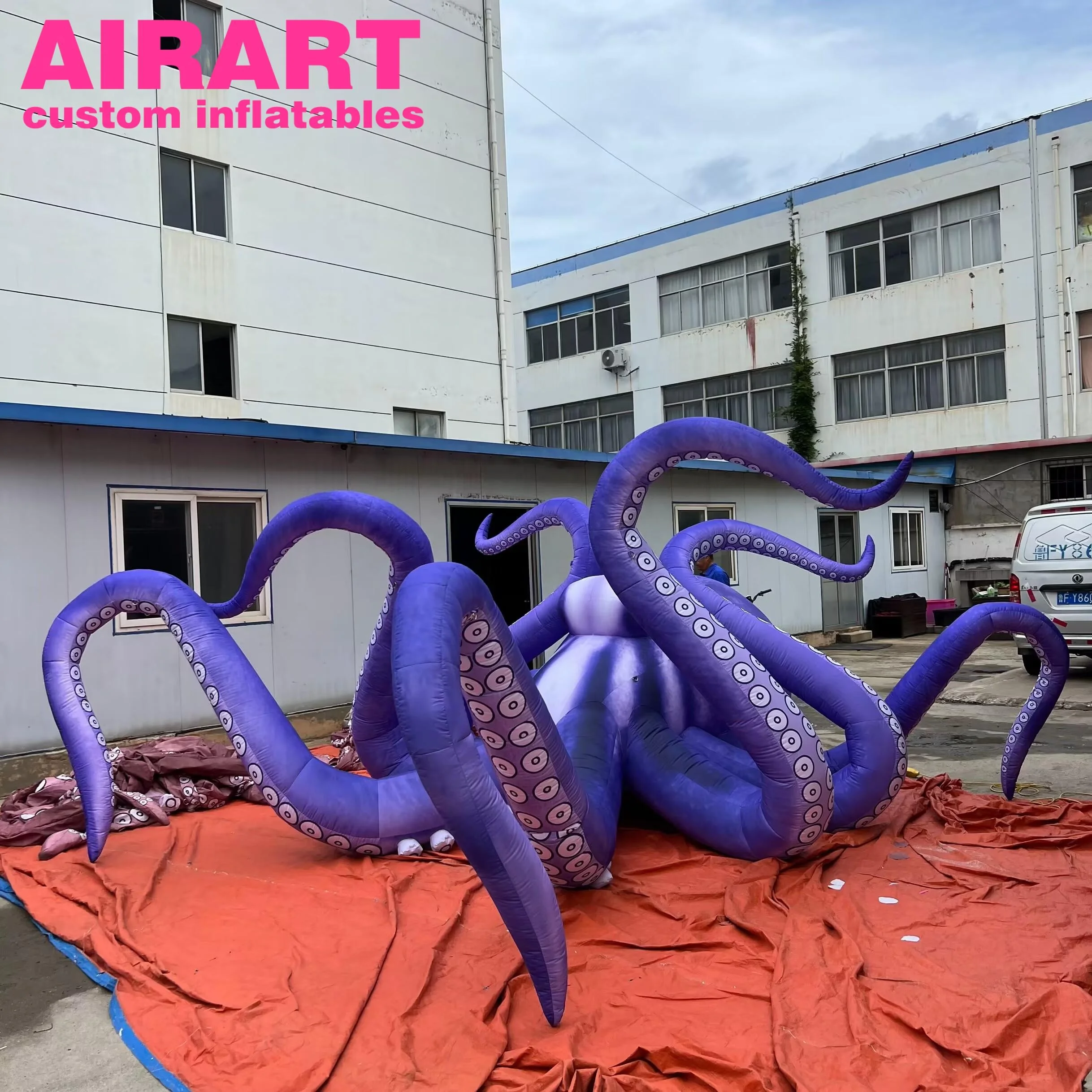 Event stage decoration dj performance inflatable octopus stage tent booth