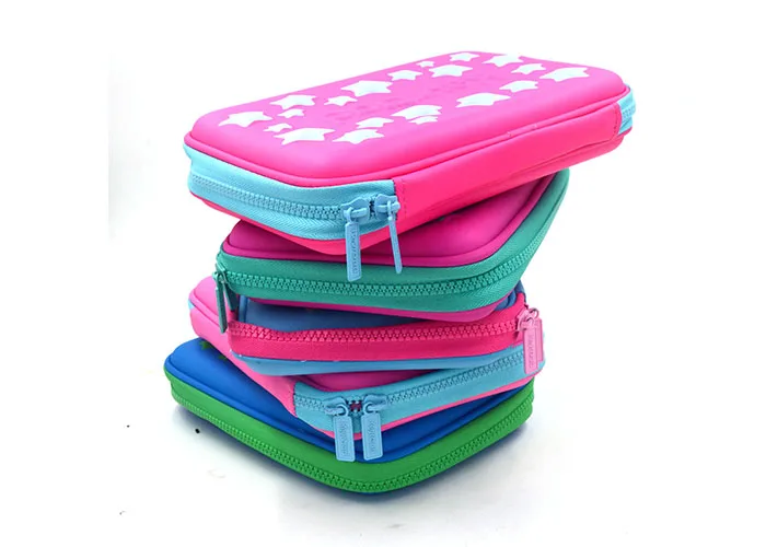 2022 Fashionable Cute Cartoon 3d Stationery Storage Box Large Capacity Three-dimensional Square Waterproof Student Pencil Case