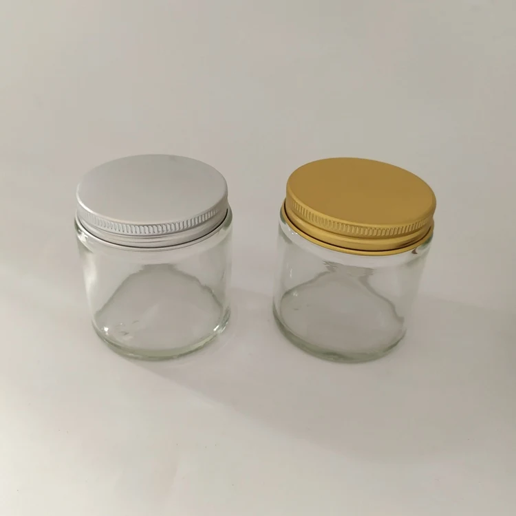 100ml  4 Oz. Empty Amber Glass Round Jars Bottles with golden Lids for Salves Creams Ointments Candles
