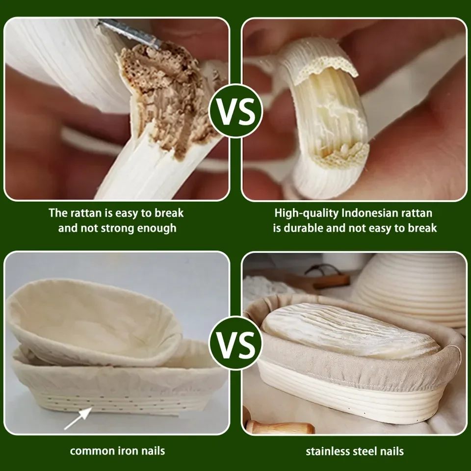 show box  Bread Proofing Basket 10 Inch Oval 9 Inch Round for Sourdough Baking Starter Silicone Bread Sling