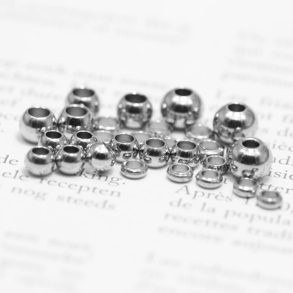 2024 Metals Wholesale Custom Stainless Steel Metal Round Loose Spacer Beads For Jewelry Necklace Bracelet Making