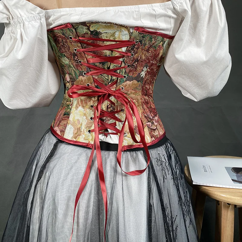 Wholesale  Corset Underbust Waist trainer  Chest Binder corset Sexy Femme Floral Plus Size corset Women