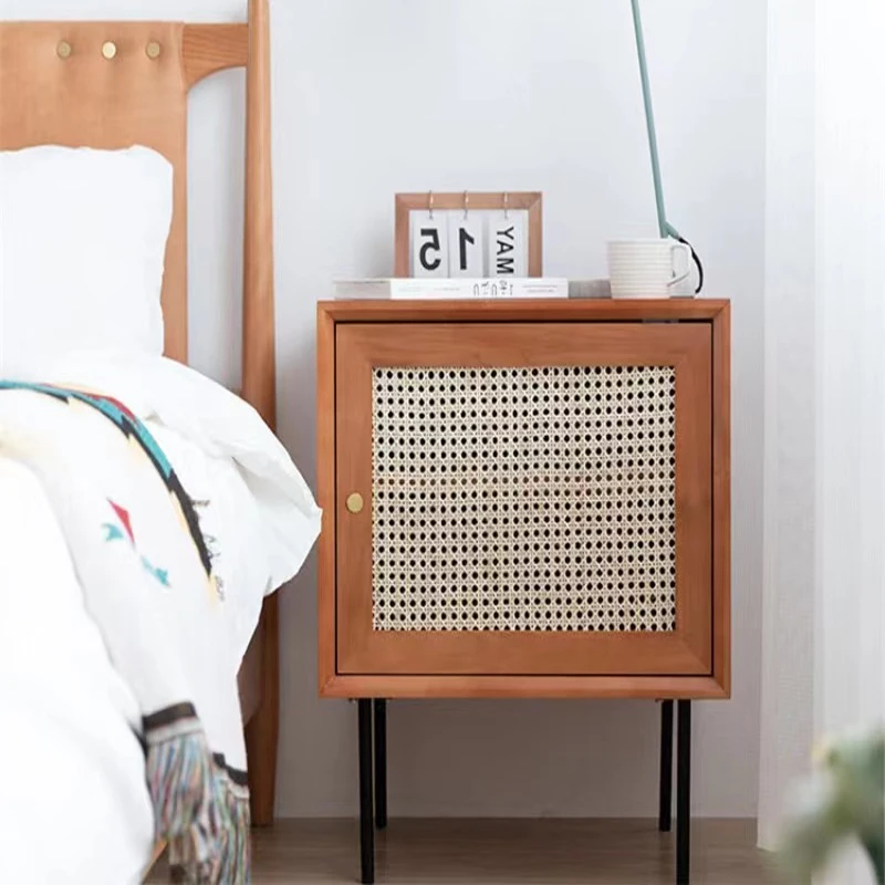 New Style Modern Solid Wood Nightstand Bedroom Bedside Table