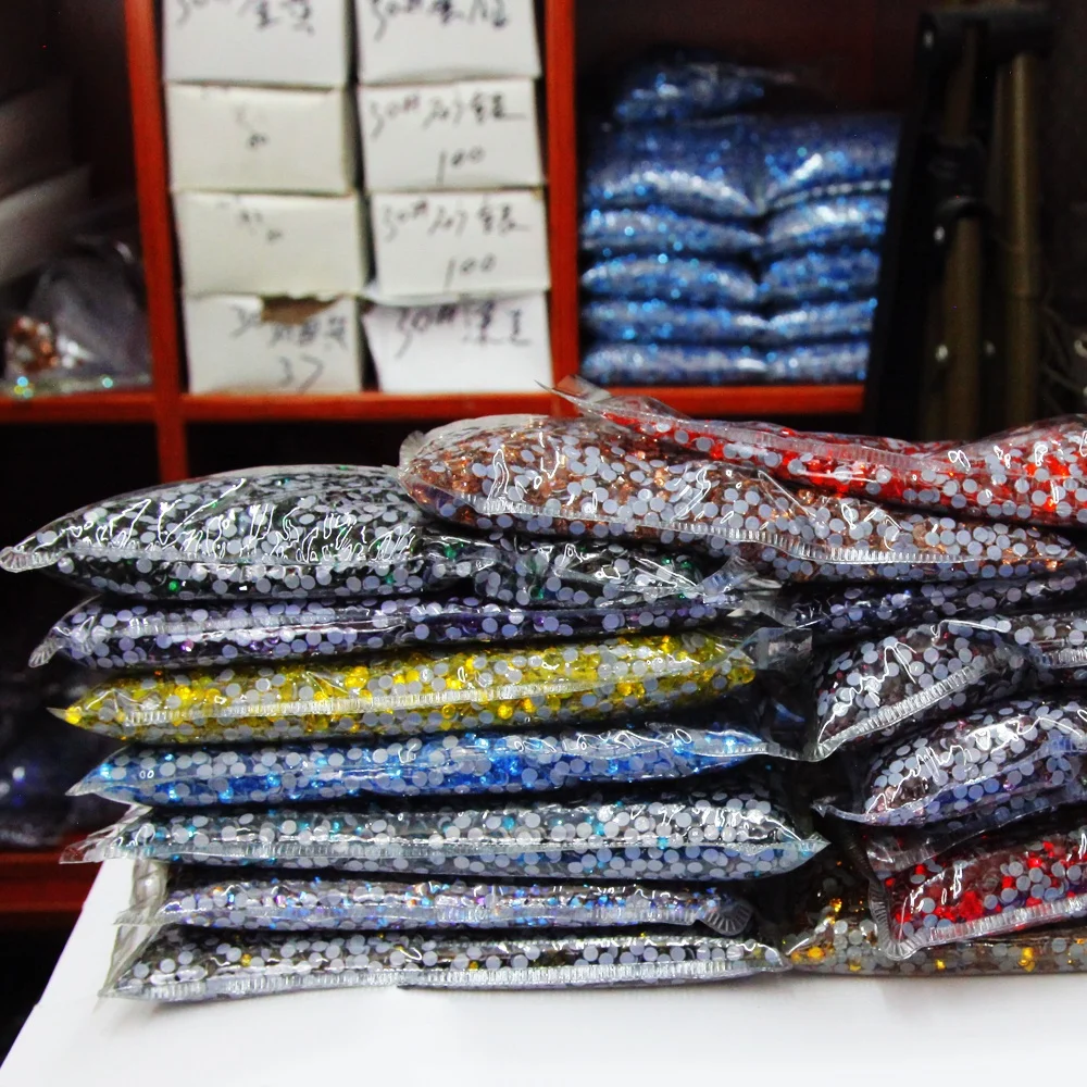 Wholesale Big Package Rhinestone in Bulk Lt.siam AB Hotfix Flat Back Glass Rhinestones For Clothes