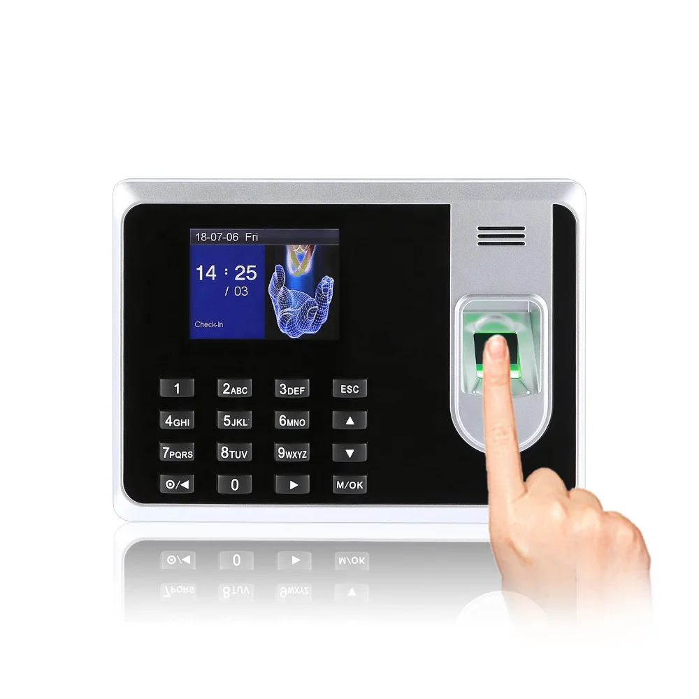 Fingerprint and RFID Card Time Attendance with SSR No Need Software Excel Report T8