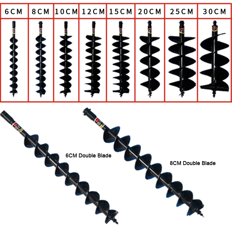 49CC Petrol Post Hole Digger Drill Borer Fence Extension Auger Bits Tree Planting Earth Auger Machine Hole Digger earth auger