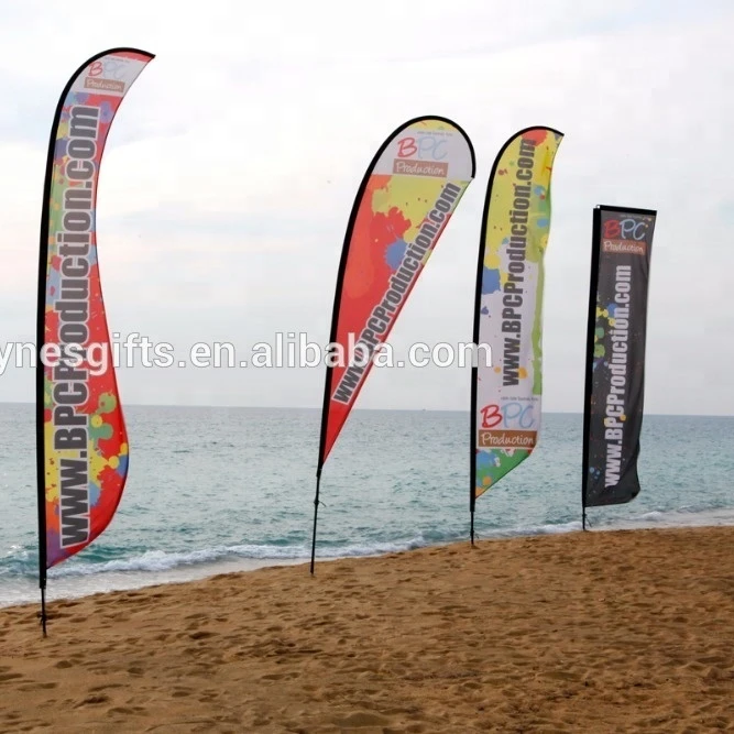 Custom Tall Swooper Sign Advertising Flags Outdoor Beach Flag with Pole & Spike